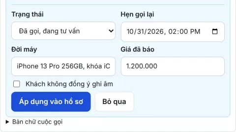 Gợi ý của AI chờ nhân viên duyệt